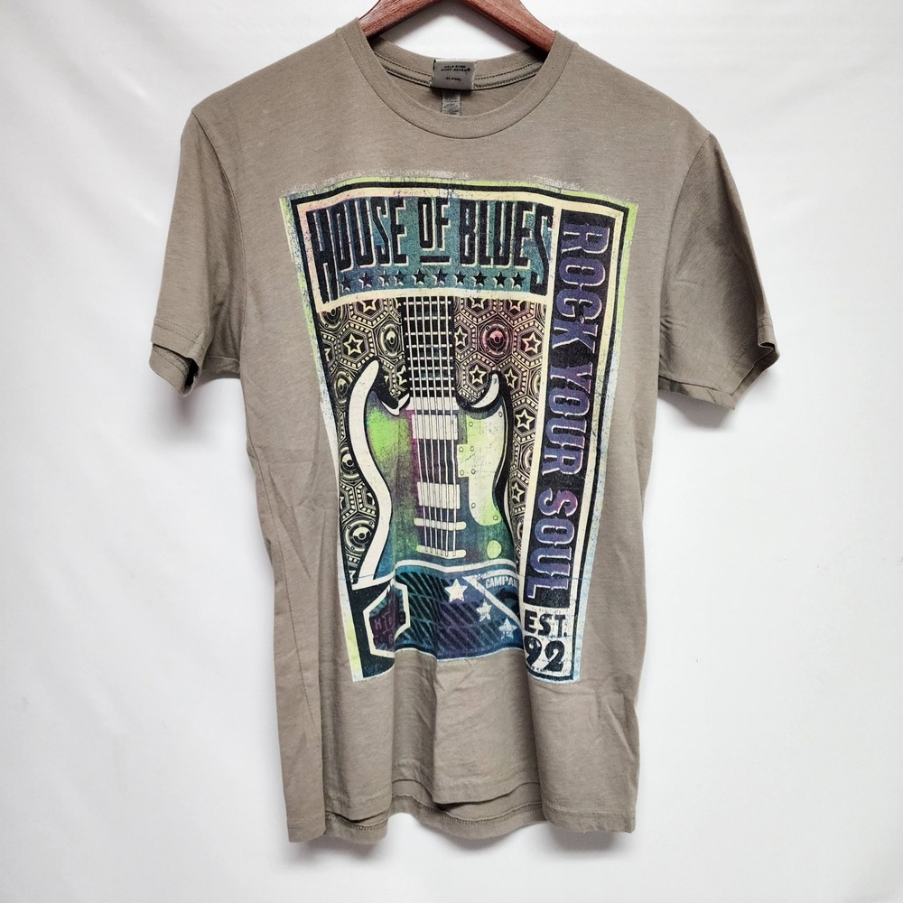 House of Blues Rock Your Soul Campaign T-shirt tan Size Medium Est. 1992